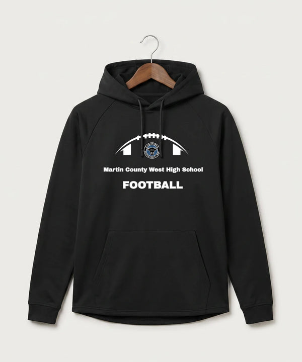 Martin County West High School Football (Boys) - Black Hoodie - Full Front