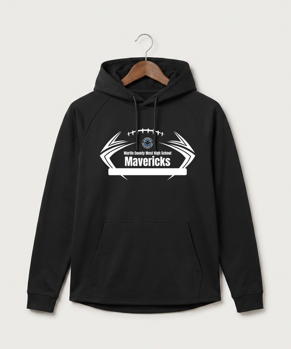 Martin County West High School Football (Boys) - Black Hoodie - Full Front