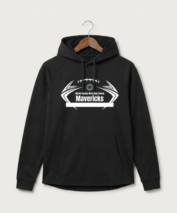 Martin County West High School Football (Boys) - Black Hoodie - Full Front