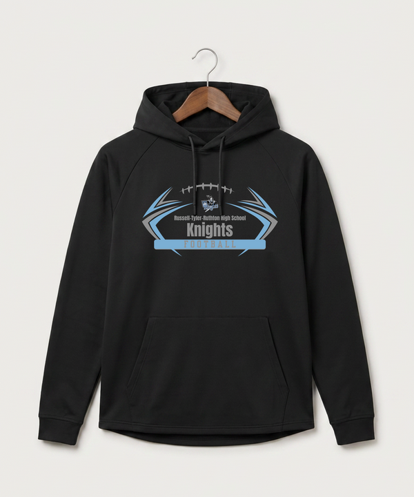 Russell-Tyler-Ruthton High School Football (Boys) - Black Hoodie - Full Front