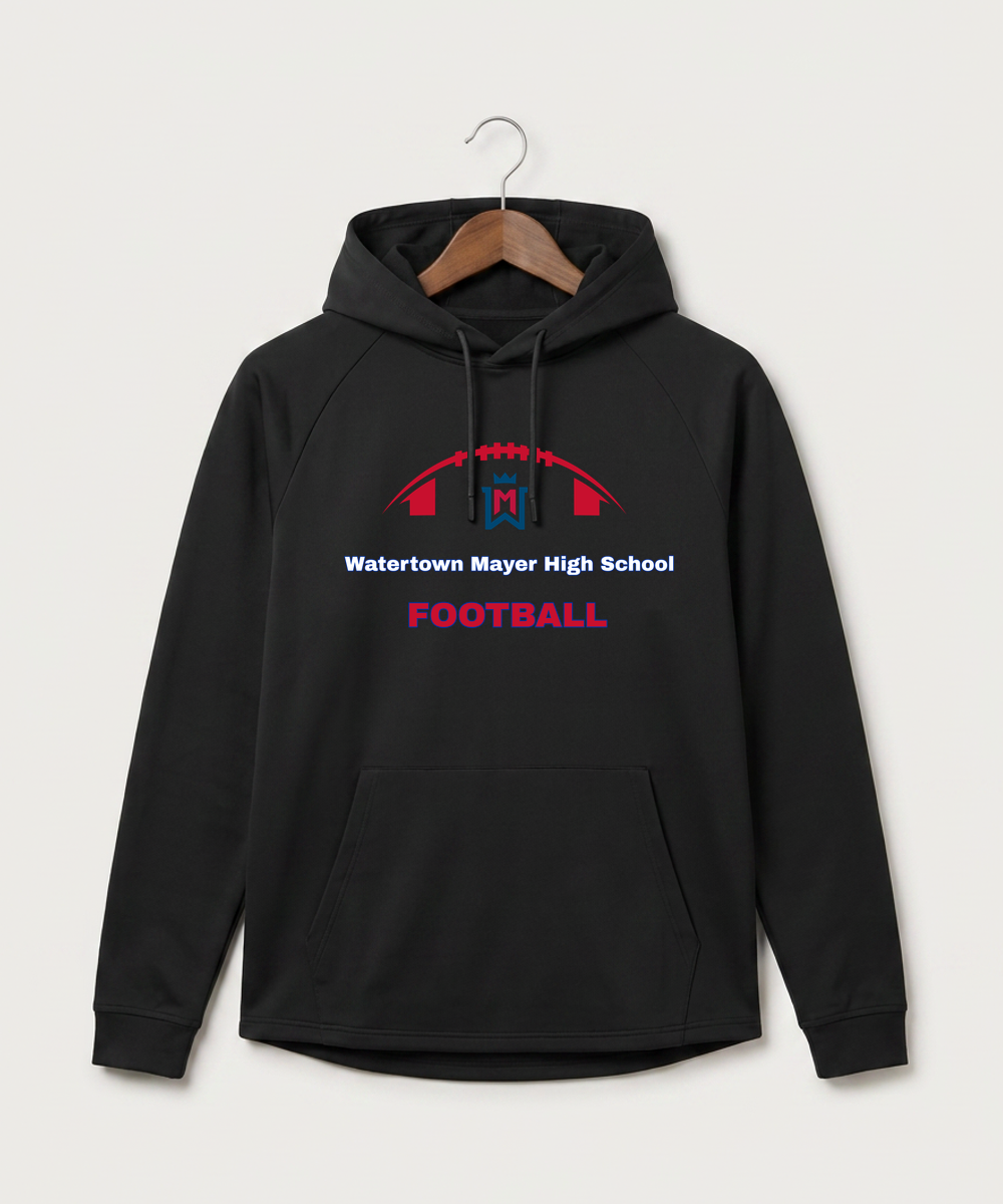 Watertown Mayer High School Football (Boys) - Black Hoodie - Full Front