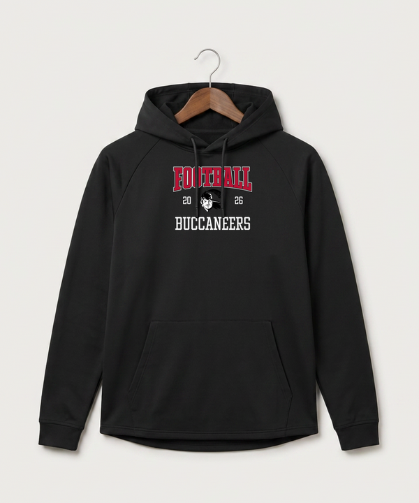 Border West Football (Boys) - Black Hoodie - Full Front