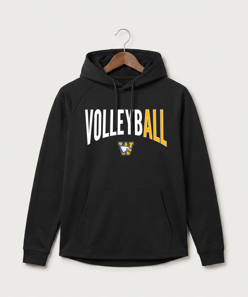 Windom Area High School Volleyball (Girls) - Black Hoodie - Full Front