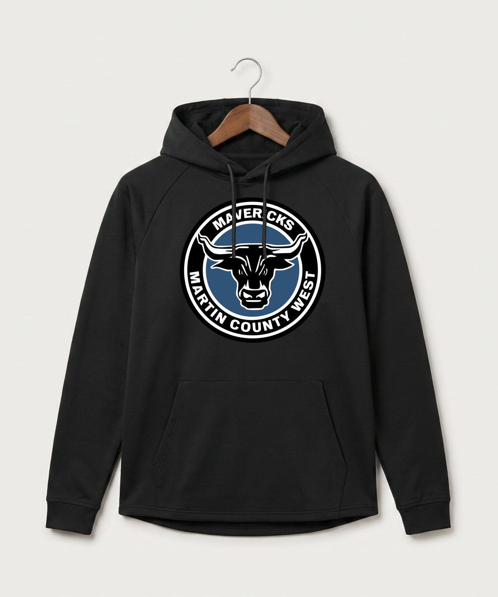 Martin County West High School Football (Boys) - Black Hoodie - Full Front