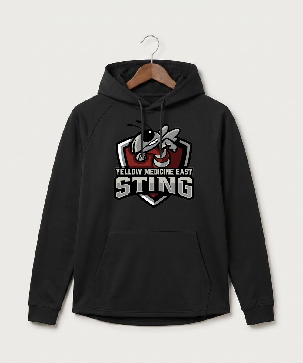 Yellow Medicine East High School Athletics - Black Hoodie - Full Front