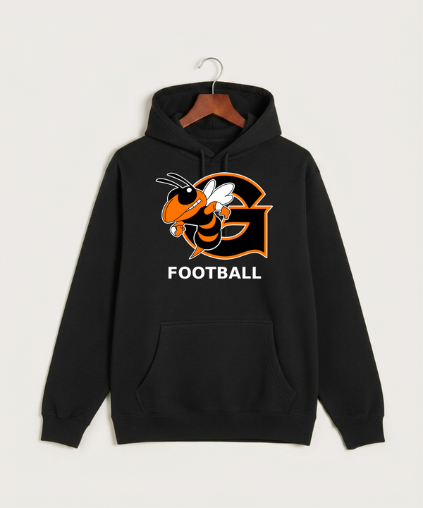 Giltner High School Football - Black Hoodie Value - Full Front