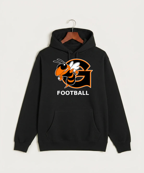 Giltner High School Football - Black Hoodie Value - Full Front
