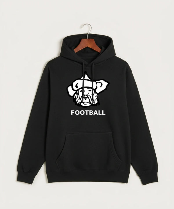 Polo HS Football general - Black Hoodie Value - Full Front