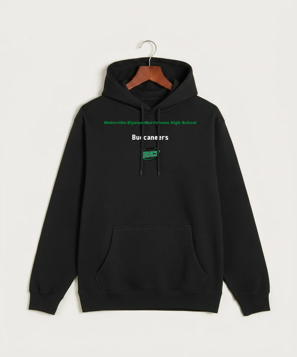 Waterville-Elysian-Morristown High School Football (Boys) - Black Hoodie Value - Full Front