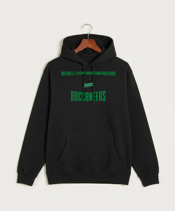 Waterville-Elysian-Morristown High School Football (Boys) - Black Hoodie Value - Full Front