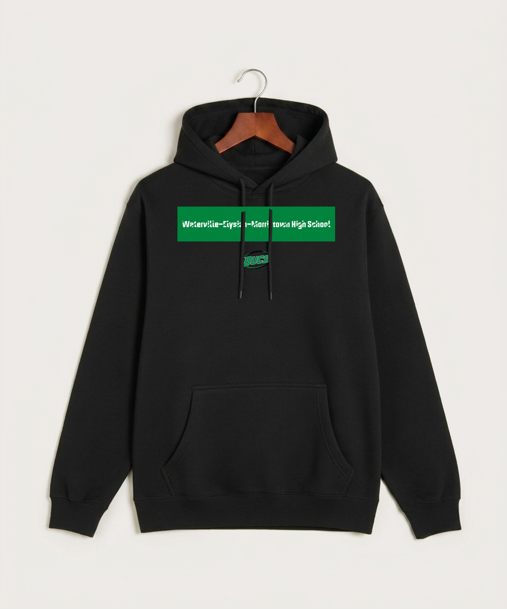 Waterville-Elysian-Morristown High School Football (Boys) - Black Hoodie Value - Full Front