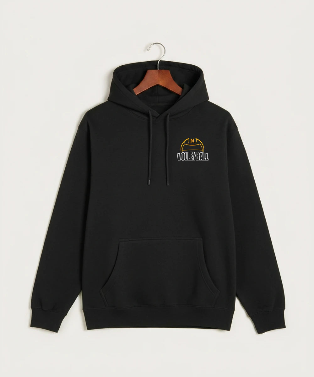 Nevis High School Volleyball (Girls) - Black Hoodie Value - Left Chest