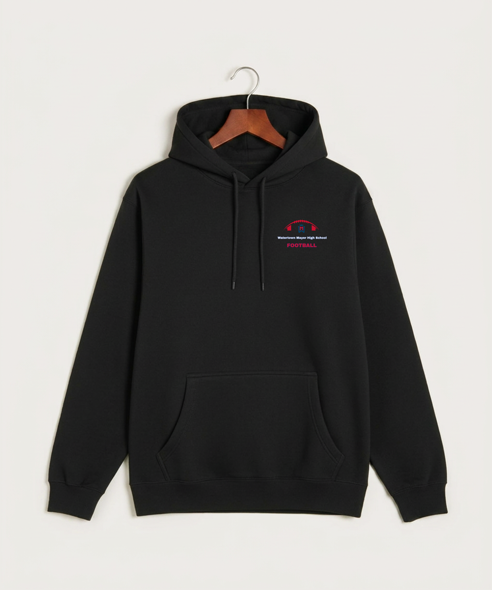 Watertown Mayer High School Football (Boys) - Black Hoodie Value - Left Chest