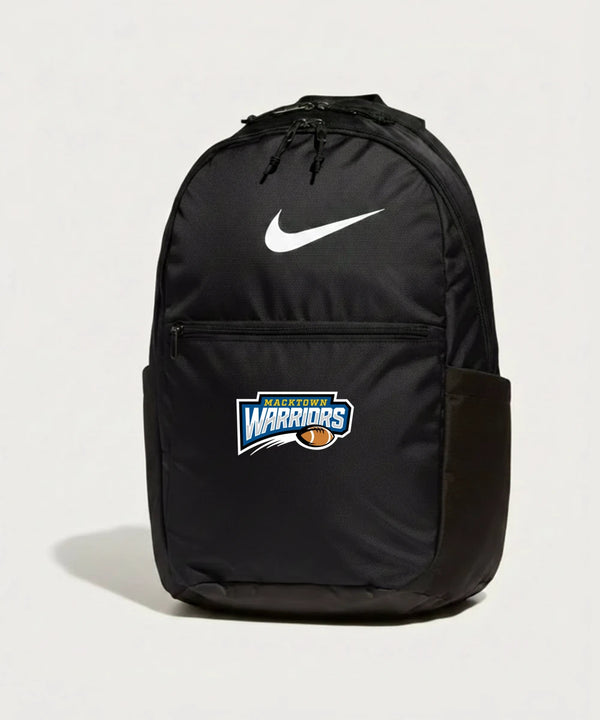 Macktown Warriors Football (Boys) - Black Nike Brasilia Medium Backpack NKDH7709