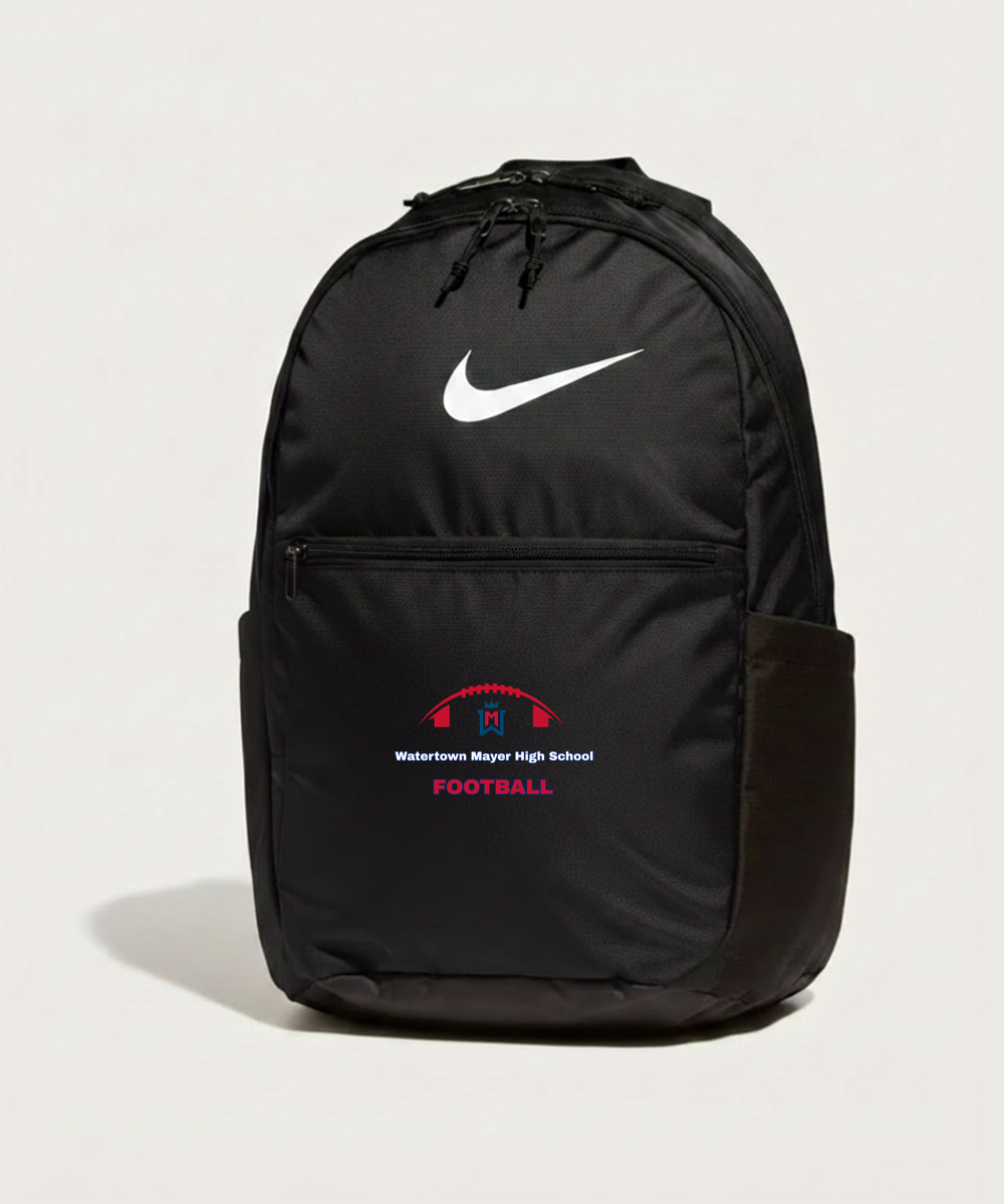 Watertown Mayer High School Football (Boys) - Black Nike Brasilia Medium Backpack NKDH7709