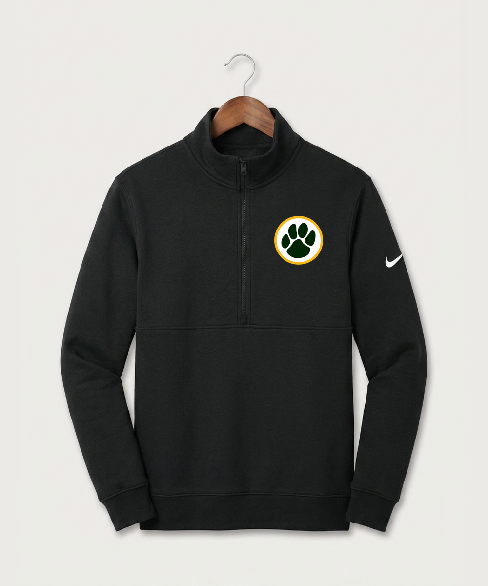 Ashwaubenon High School Football (Boys) - Black Nike Club Fleece Sleeve Swoosh 1/2-Zip NKDX6718