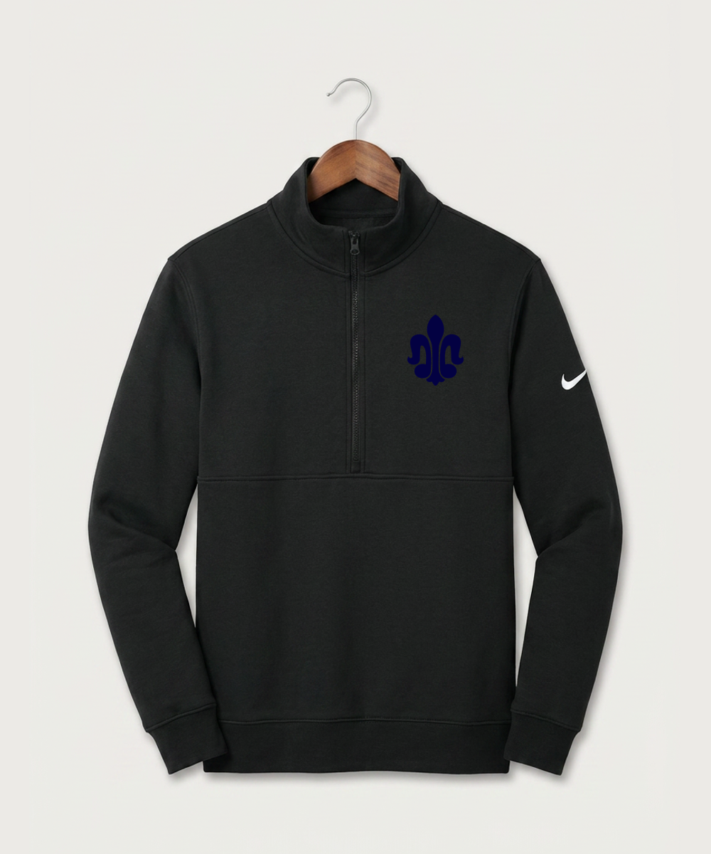 Saint Peter High School Athletics - Black Nike Club Fleece Sleeve Swoosh 1/2-Zip NKDX6718