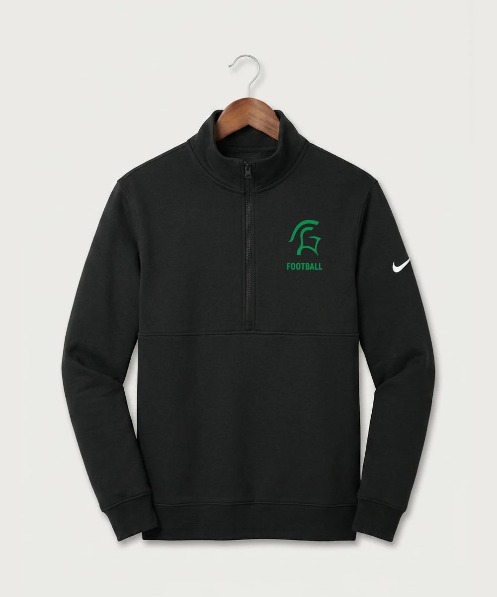 La Crescent-Hokah High School Football (Boys) - Black Nike Club Fleece Sleeve Swoosh 1/2-Zip NKDX6718