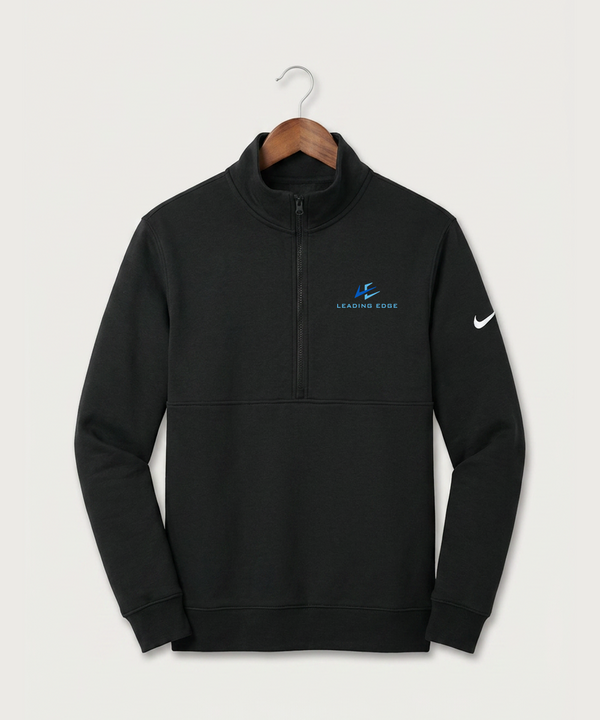 Leading Edge Team Store - Black Nike Club Fleece Sleeve Swoosh 1/2-Zip NKDX6718