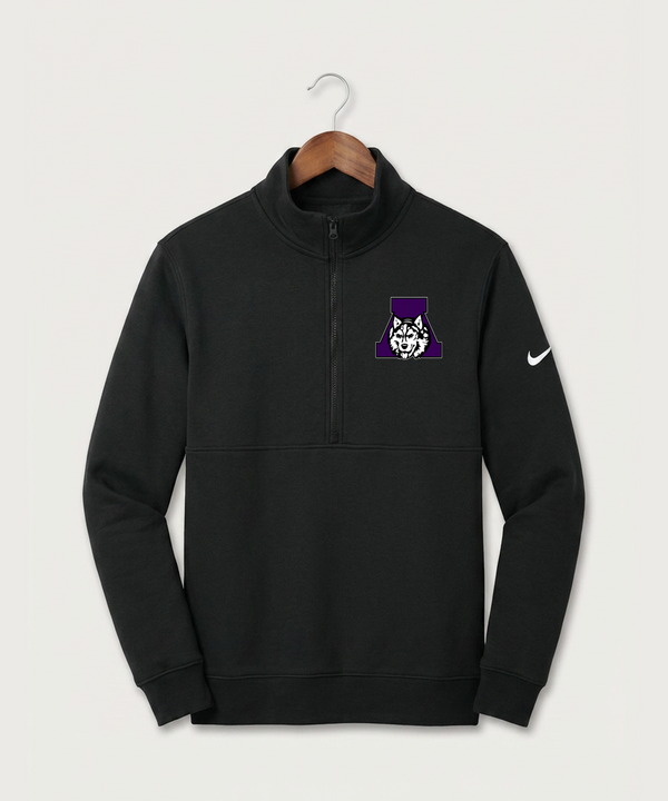 Albany High School Volleyball (Girls) - Black Nike Club Fleece Sleeve Swoosh 1/2-Zip NKDX6718