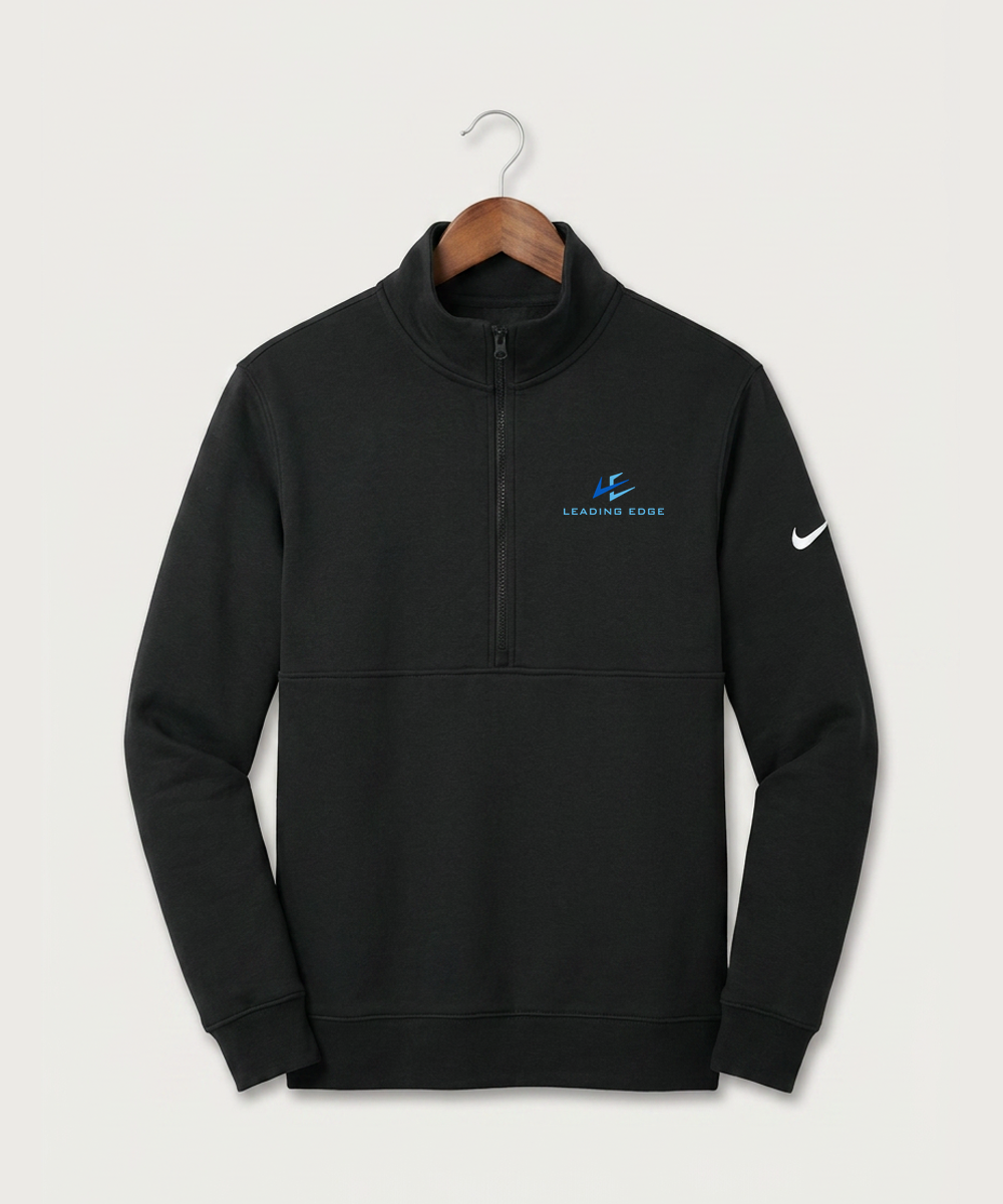 Leading Edge Team Store - Black Nike Club Fleece Sleeve Swoosh 1/2-Zip NKDX6718