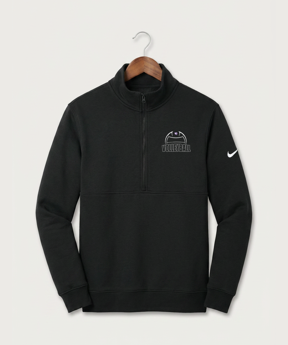 Goodhue High School Volleyball (Girls) - Black Nike Club Fleece Sleeve Swoosh 1/2-Zip NKDX6718