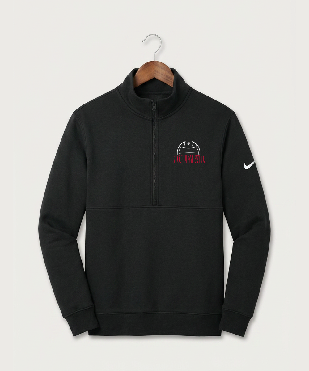 Triton High School Volleyball (Girls) - Black Nike Club Fleece Sleeve Swoosh 1/2-Zip NKDX6718