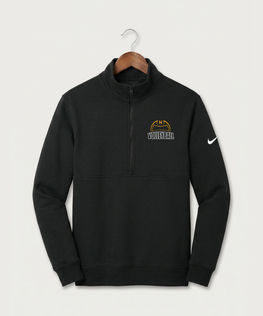 Nevis High School Volleyball (Girls) - Black Nike Club Fleece Sleeve Swoosh 1/2-Zip NKDX6718