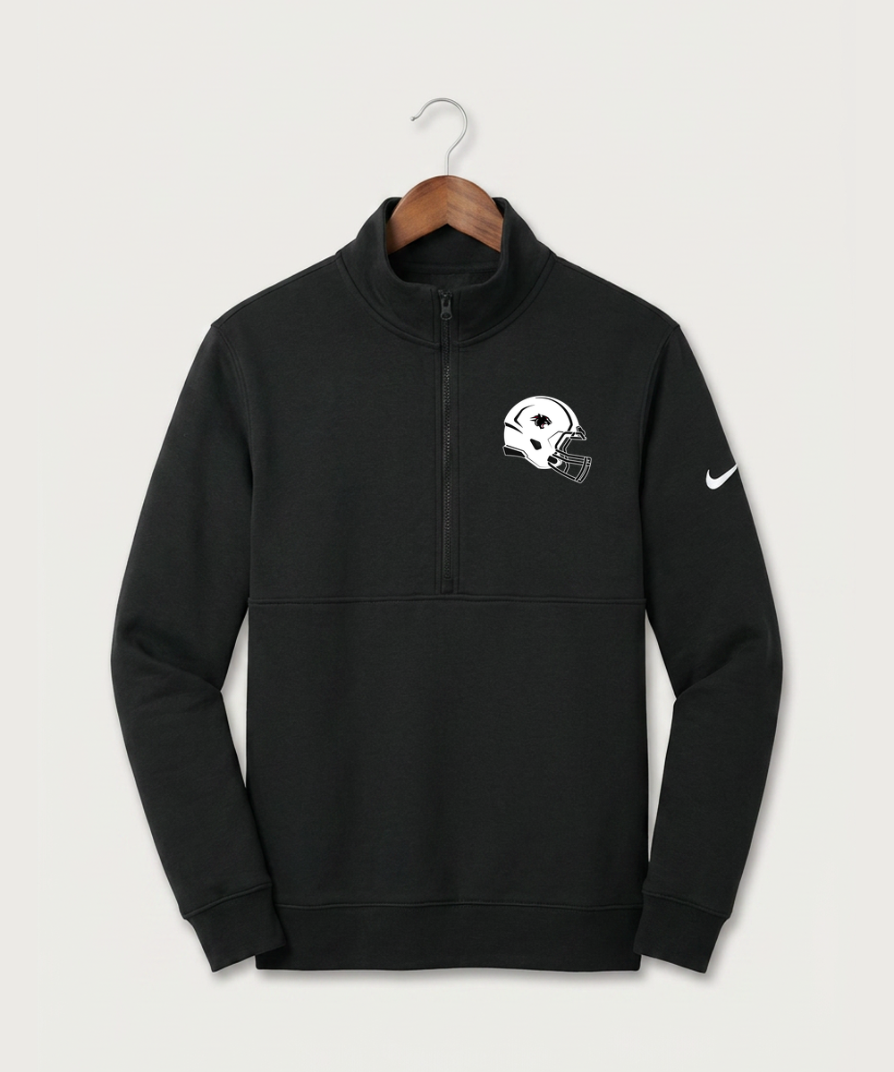 Nrheg Panthers High School Football (Boys) - Black Nike Club Fleece Sleeve Swoosh 1/2-Zip NKDX6718