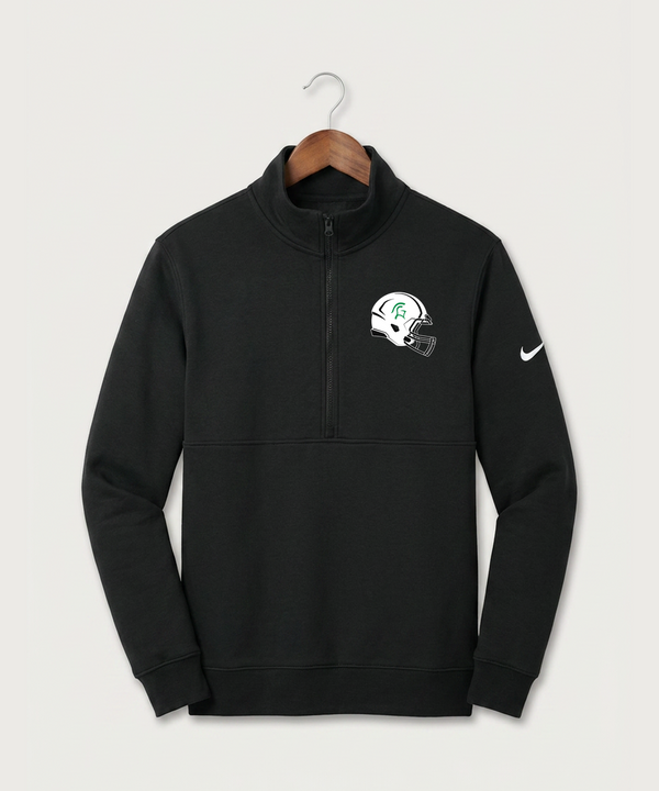 La Crescent High School Football (Boys) - Black Nike Club Fleece Sleeve Swoosh 1/2-Zip NKDX6718
