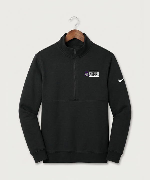 Albany High School Cheerleading - Black Nike Club Fleece Sleeve Swoosh 1/2-Zip NKDX6718