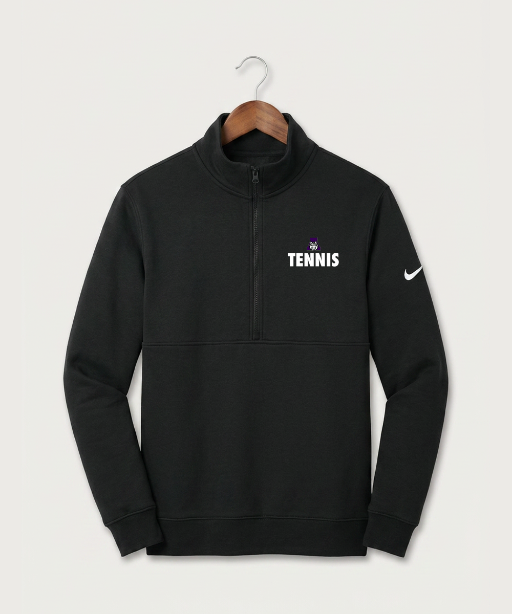 Albany High School Tennis (Boys) - Black Nike Club Fleece Sleeve Swoosh 1/2-Zip NKDX6718