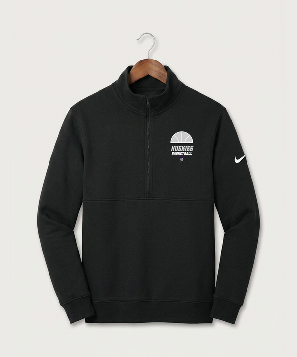 Albany High School Basketball (Boys) - Black Nike Club Fleece Sleeve Swoosh 1/2-Zip NKDX6718