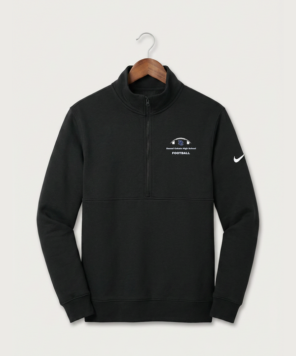 Dassel Cokato High School Football (Boys) - Black Nike Club Fleece Sleeve Swoosh 1/2-Zip NKDX6718