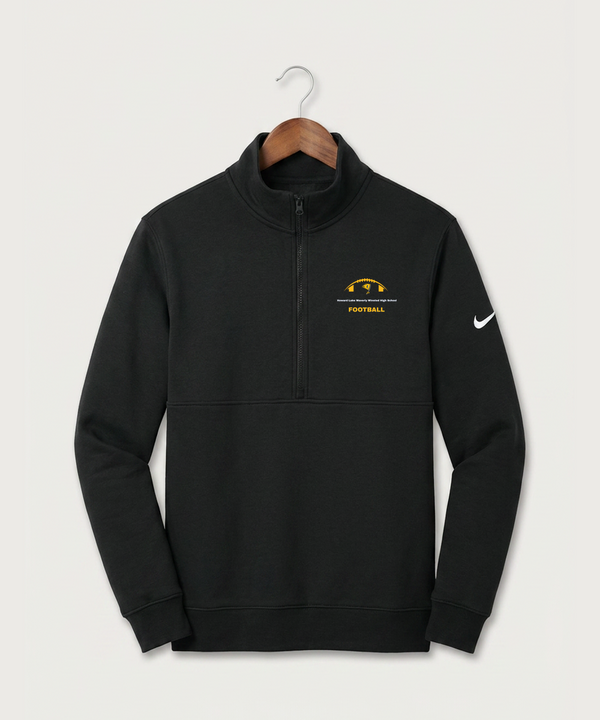 Howard Lake Waverly Winsted High School Football (Boys) - Black Nike Club Fleece Sleeve Swoosh 1/2-Zip NKDX6718
