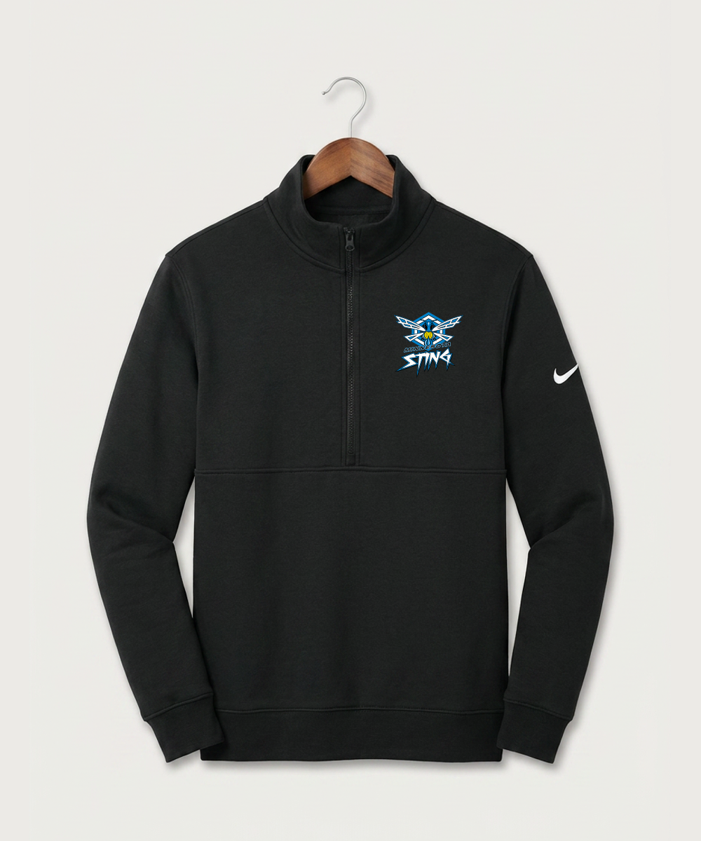 Minnesota Sting Athletics - Black Nike Club Fleece Sleeve Swoosh 1/2-Zip NKDX6718