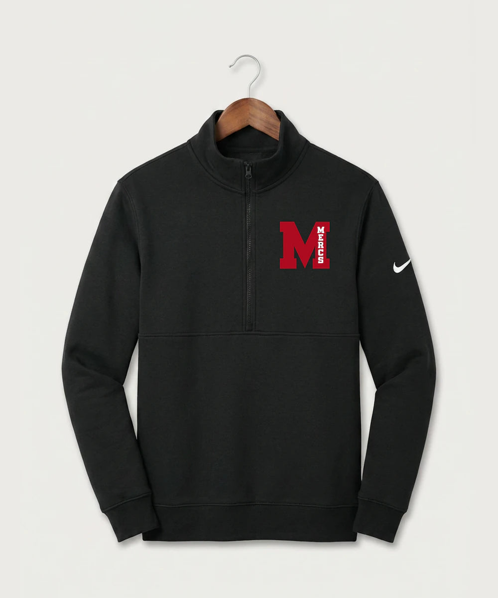 Mcgregor High School Football (Boys) - Black Nike Club Fleece Sleeve Swoosh 1/2-Zip NKDX6718