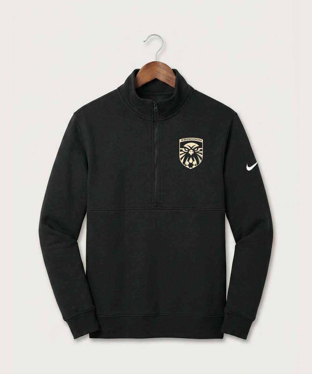 Abingdon High School Football (Boys) - Black Nike Club Fleece Sleeve Swoosh 1/2-Zip NKDX6718