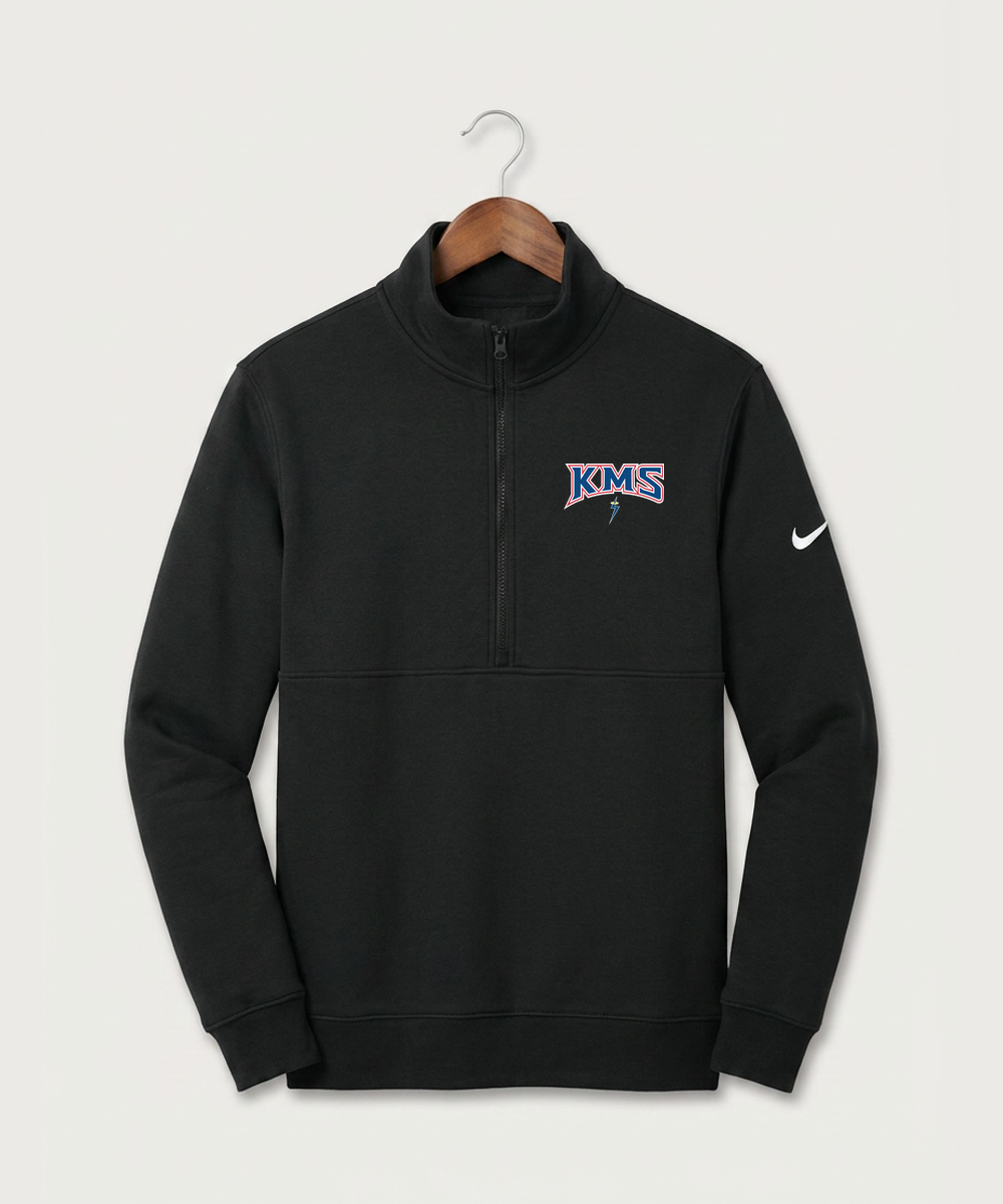 Kerkhoven-Murdock-Sunburg High School Football (Boys) - Black Nike Club Fleece Sleeve Swoosh 1/2-Zip NKDX6718