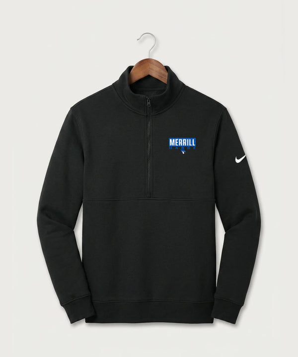 Merrill Dance and Cheer - Black Nike Club Fleece Sleeve Swoosh 1/2-Zip NKDX6718