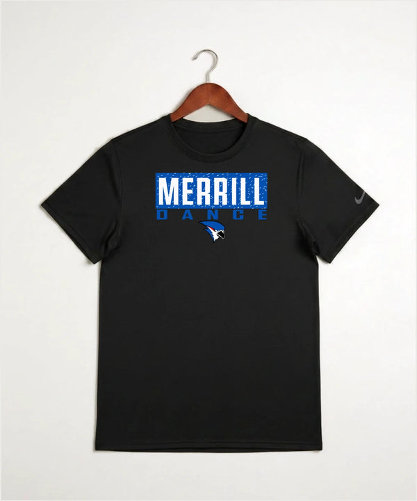 Merrill Dance and Cheer - Black Nike Swoosh Sleeve rLegend Tee NKDX8730