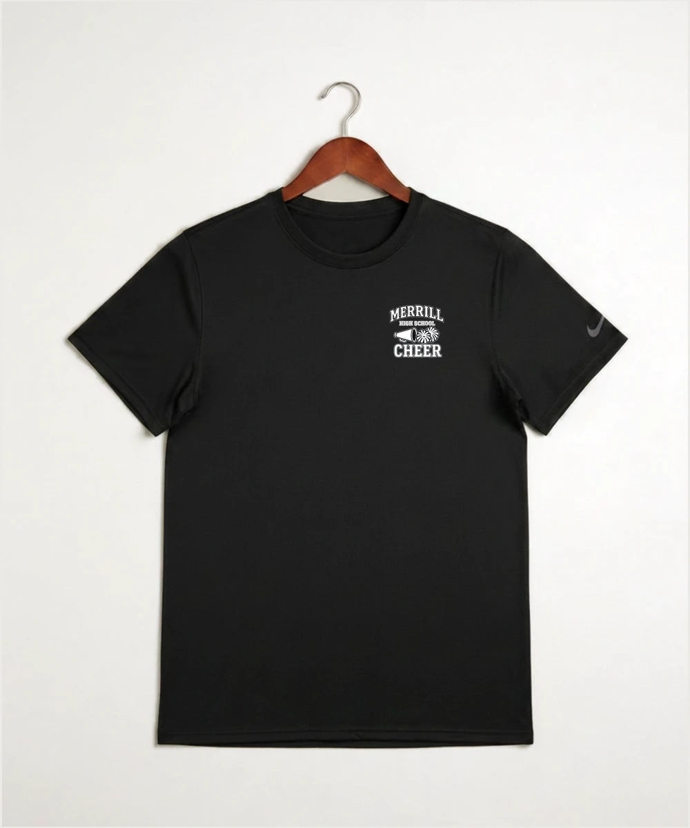 Merrill Dance and Cheer - Black Nike Swoosh Sleeve rLegend Tee NKDX8730