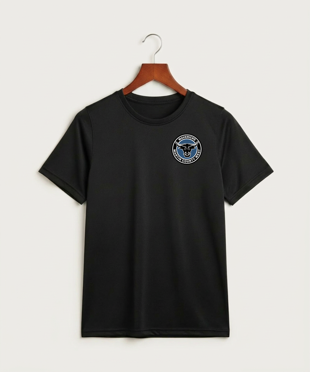 Martin County West High School Football (Boys) - Black Nike Youth Swoosh Sleeve rLegend Tee NKDX8787