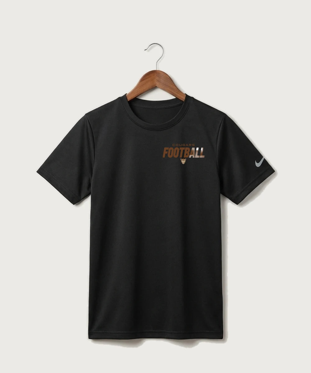 Ada Borup High School Football (Boys) - Black Nike Youth Swoosh Sleeve rLegend Tee NKDX8787