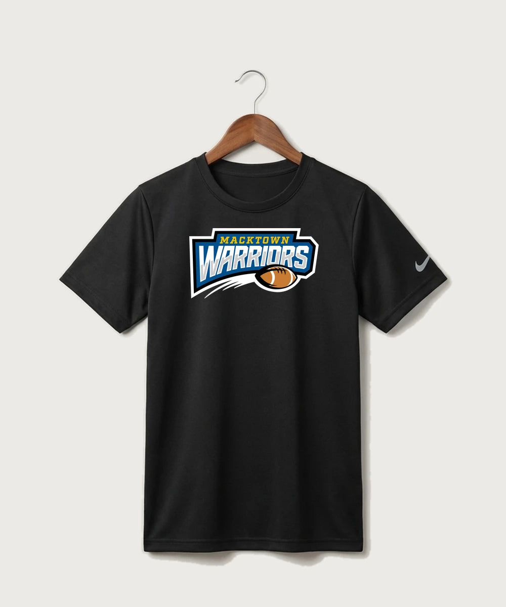 Macktown Warriors Football (Boys) - Black Nike Youth Swoosh Sleeve rLegend Tee NKDX8787