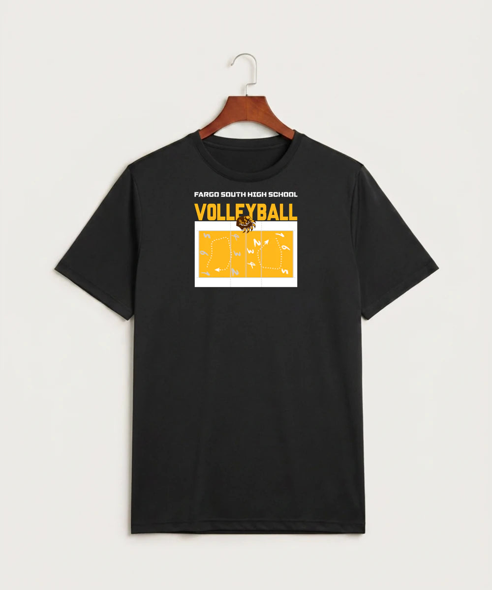 Fargo South High School Volleyball (Girls) - Black Sport-Tek PosiCharge Competitor Tee. ST350