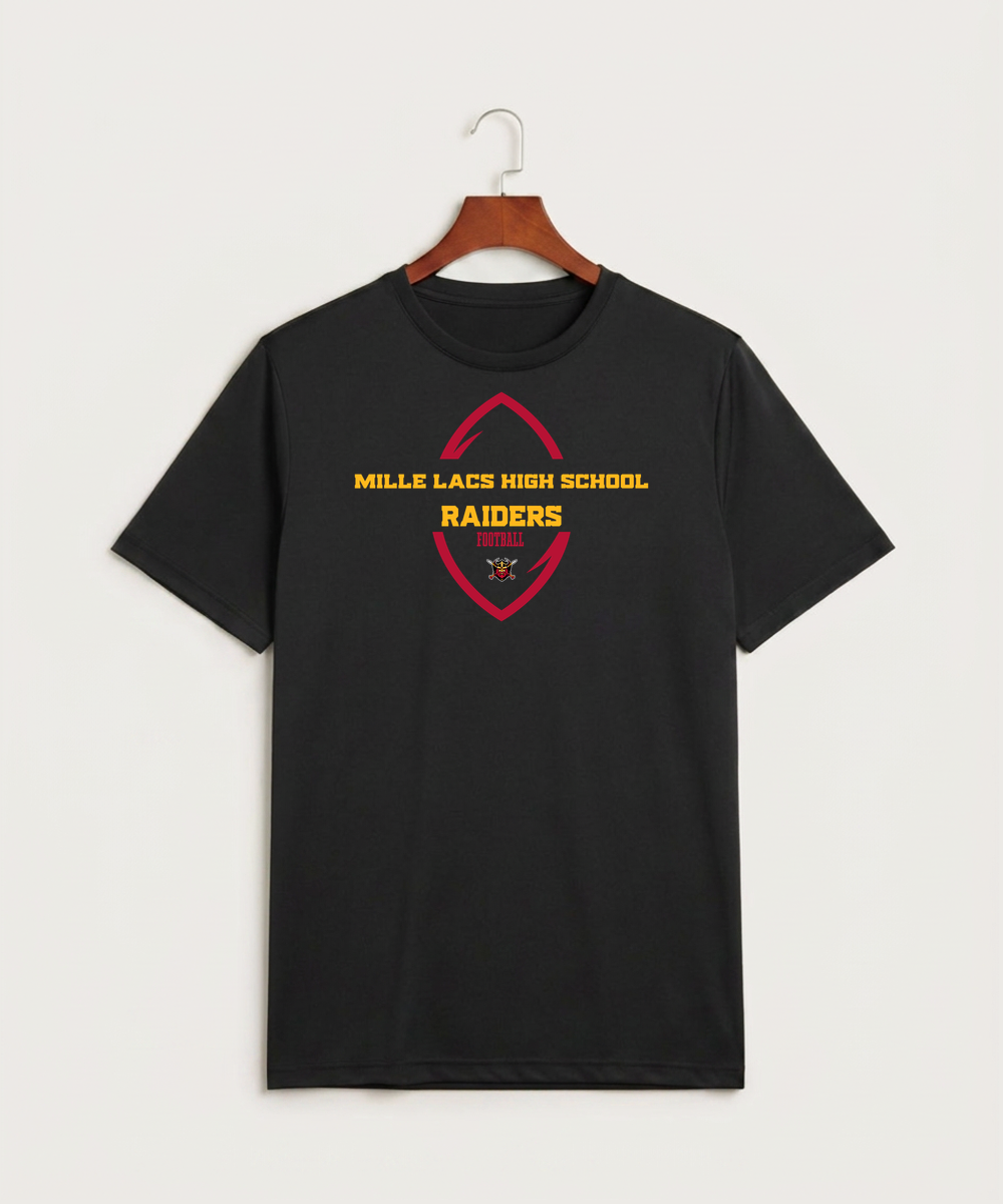Mille Lacs High School Football (Boys) - Black Sport-Tek PosiCharge Competitor Tee. ST350