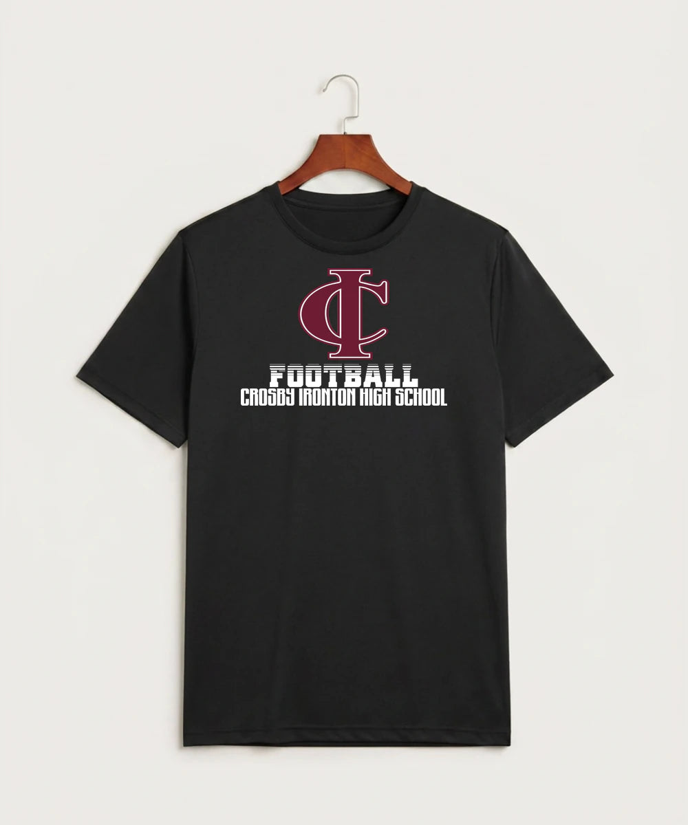 Crosby Ironton High School Football (Boys) - Black Sport-Tek PosiCharge Competitor Tee. ST350