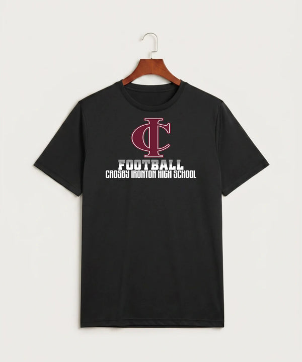 Crosby Ironton High School Football (Boys) - Black Sport-Tek PosiCharge Competitor Tee. ST350