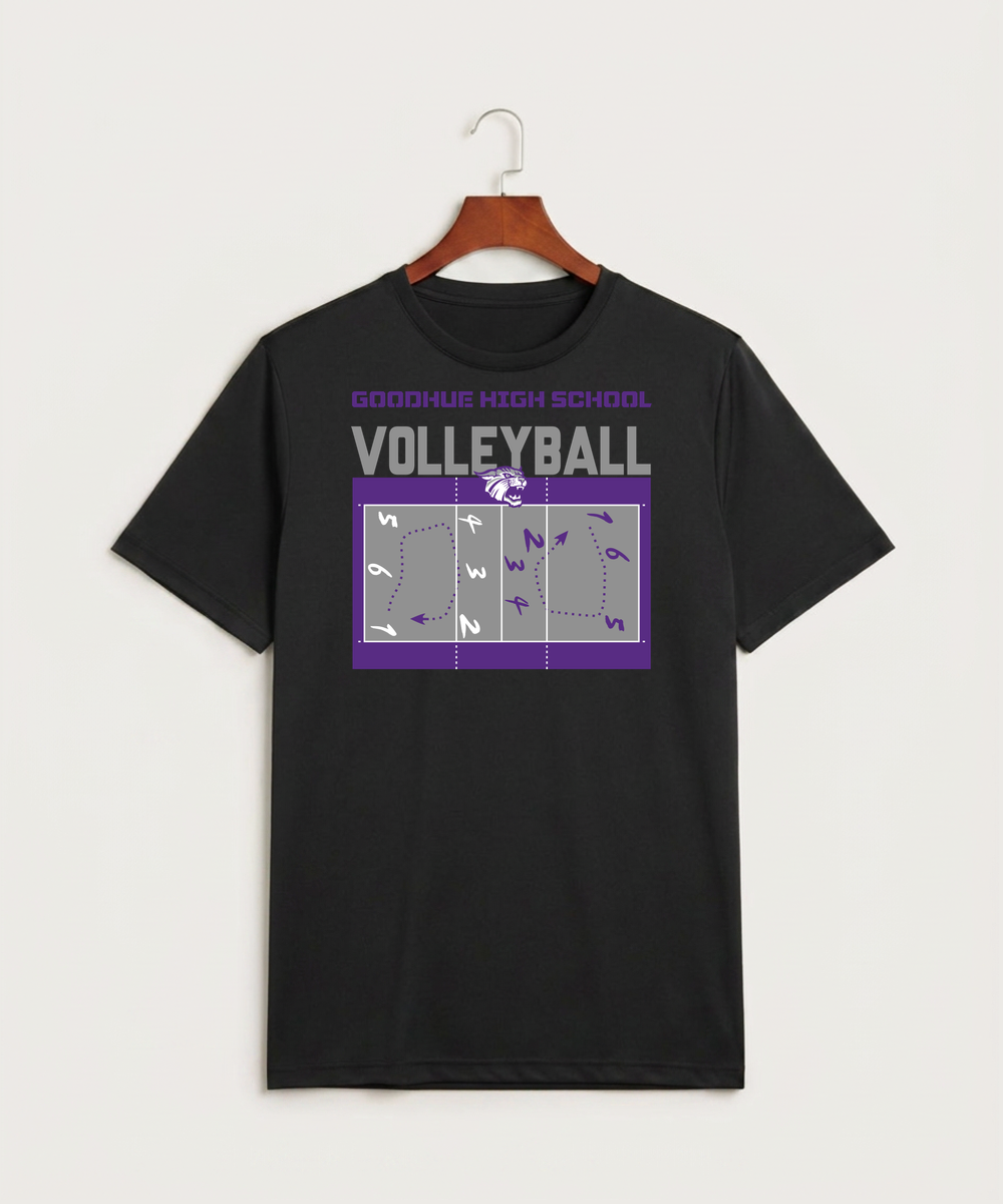 Goodhue High School Volleyball (Girls) - Black Sport-Tek PosiCharge Competitor Tee. ST350